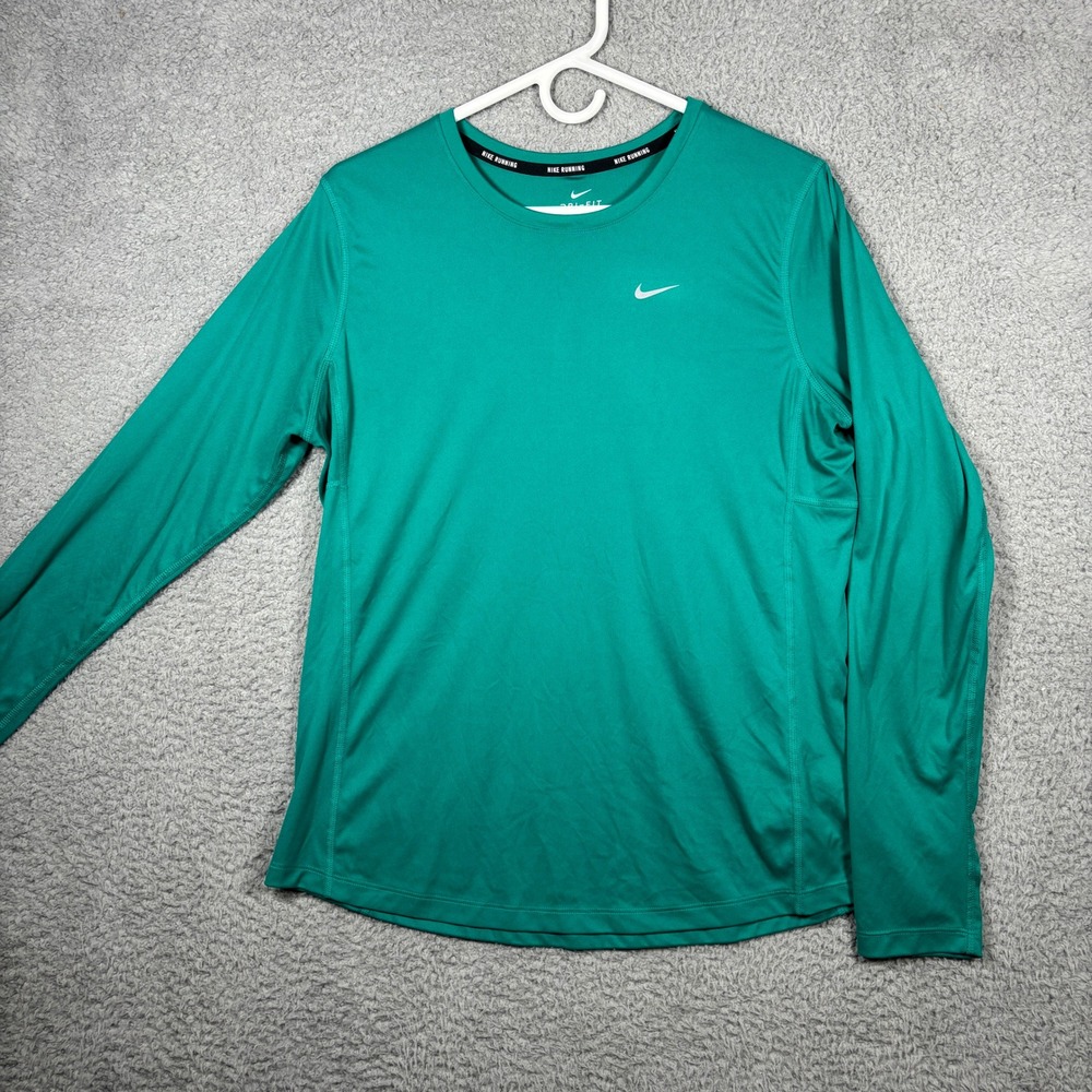 Nike Shirt Womens XL Teal Green Dri-FIT Running Long Sleeve Activewear Top